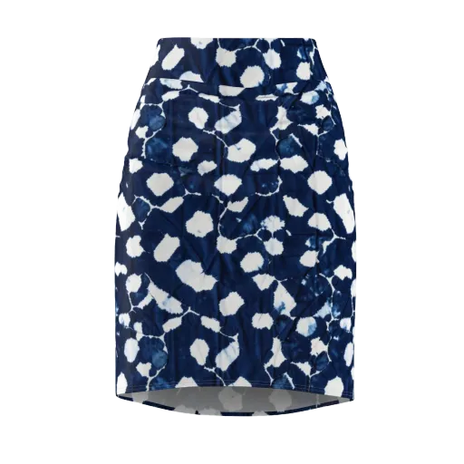 Shibori Midnight on a Pencil Skirt