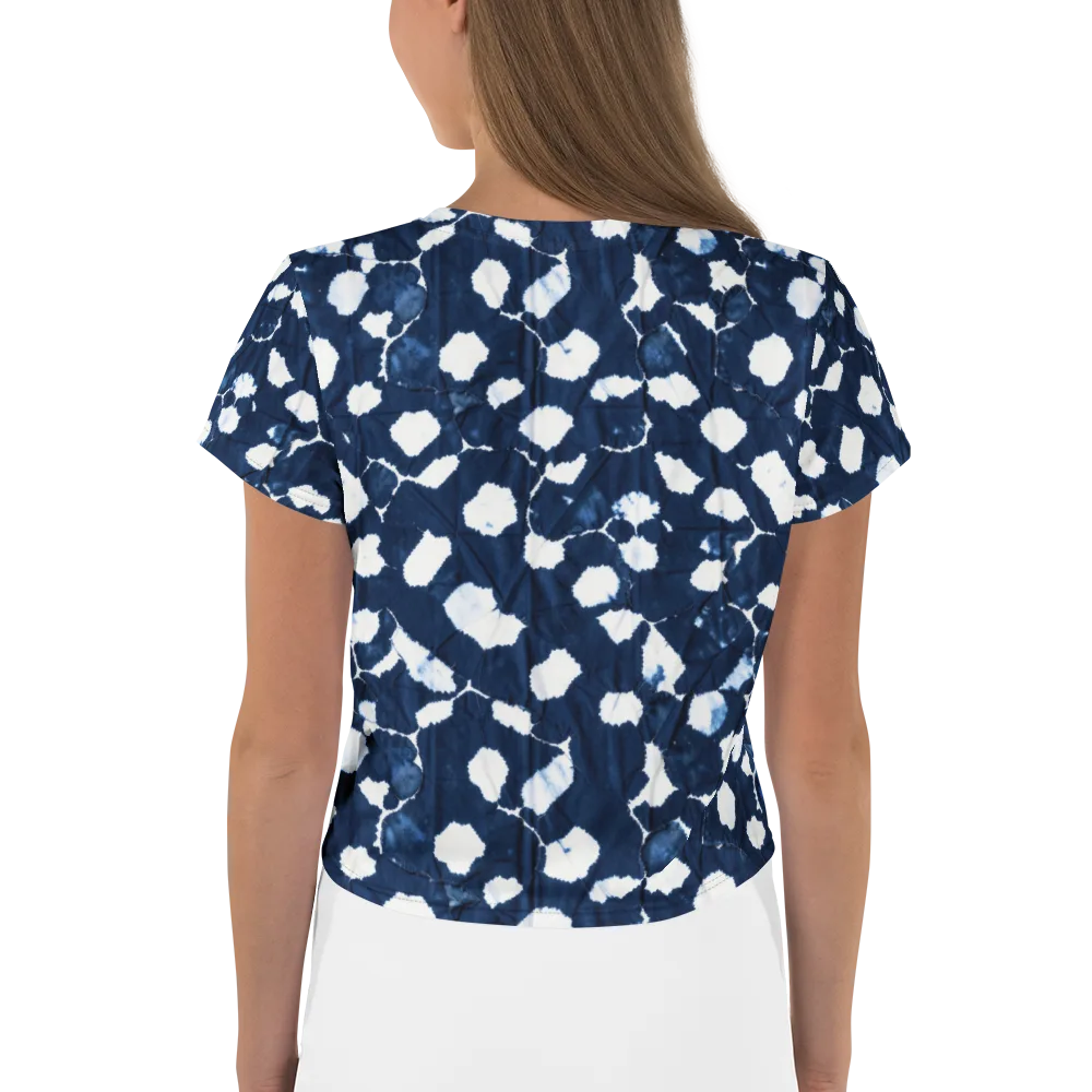 Shibori Midnight on Crop Tee — Back