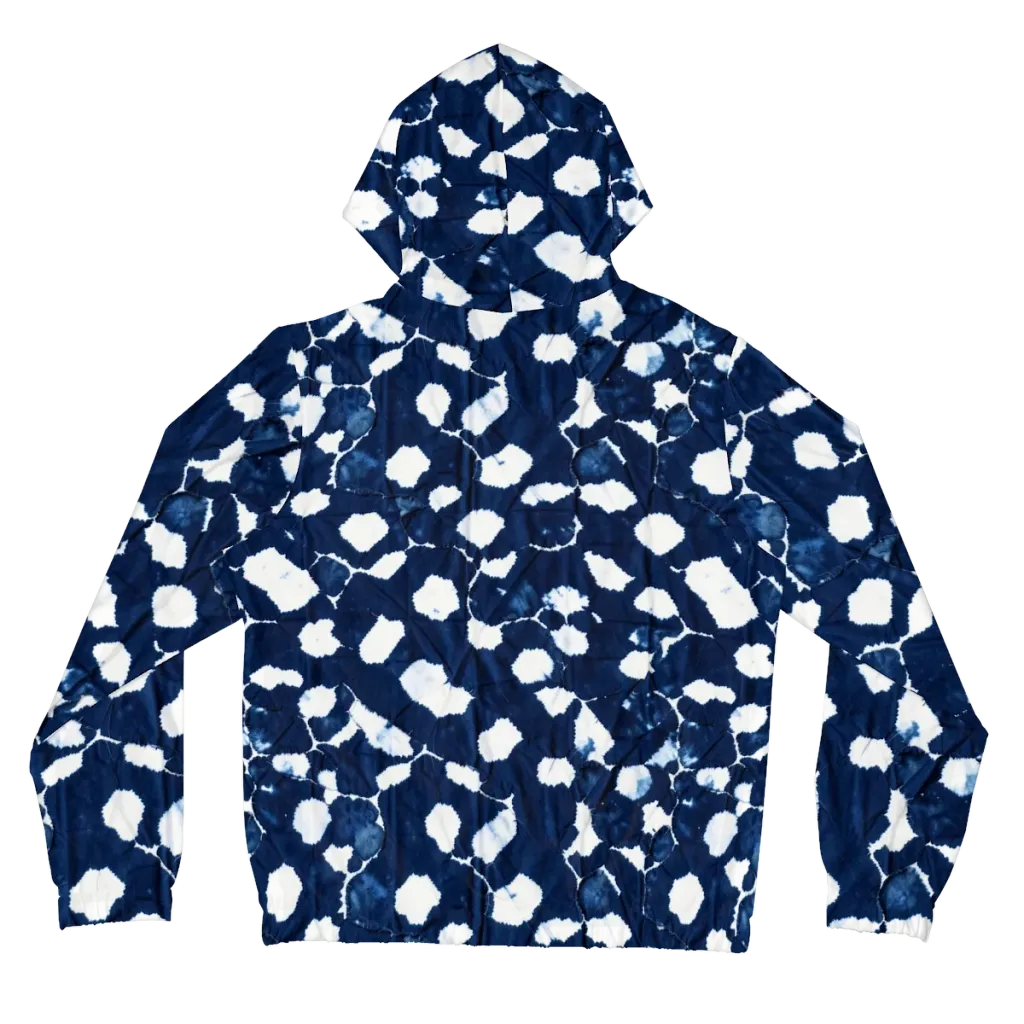 Shibori Midnight on Women's Full-Zip Hoodie — Back