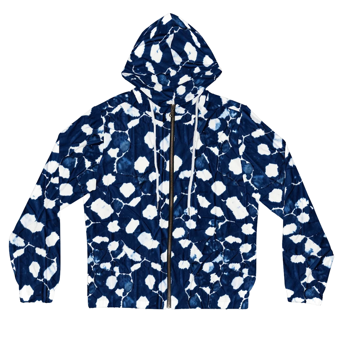 Shibori Midnight on Women's Full-Zip Hoodie — Front