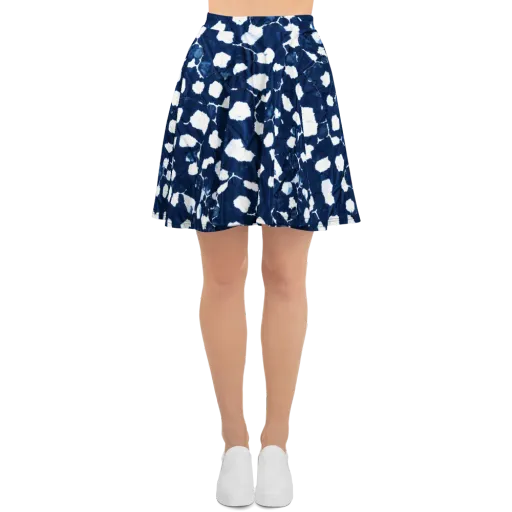 Shibori Midnight on a Skater Skirt