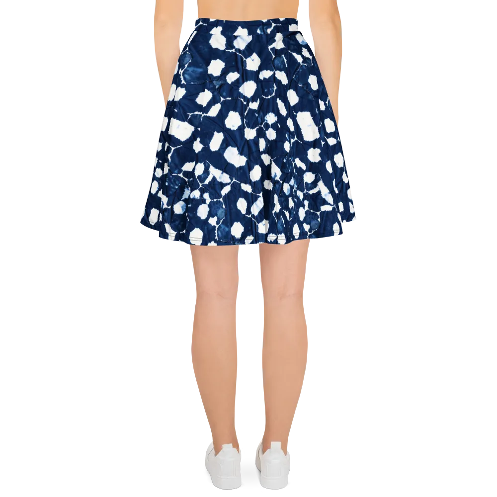 Shibori Midnight on Skater Skirt — Back