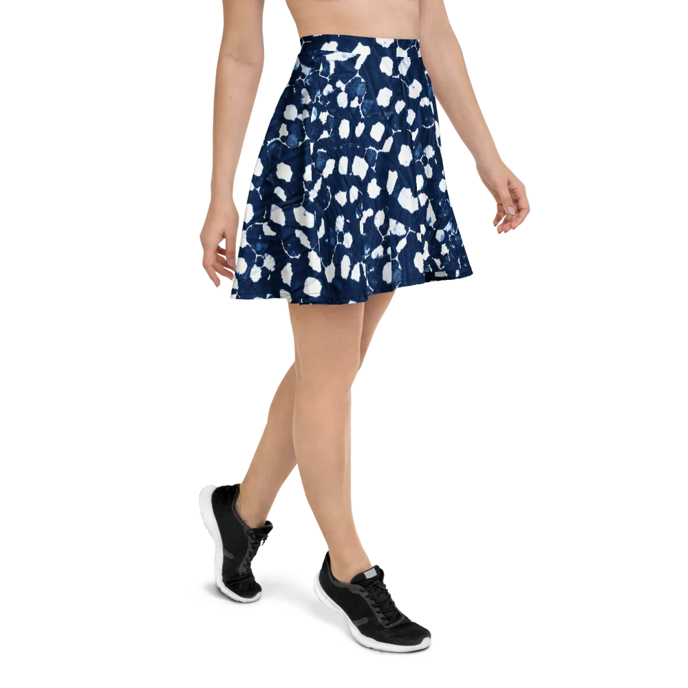 Shibori Midnight on Skater Skirt — Right