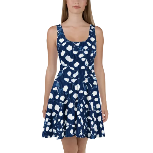 Shibori Midnight on a Skater Dress