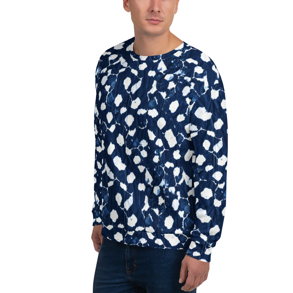 Shibori Midnight on Sweatshirt — Left Front