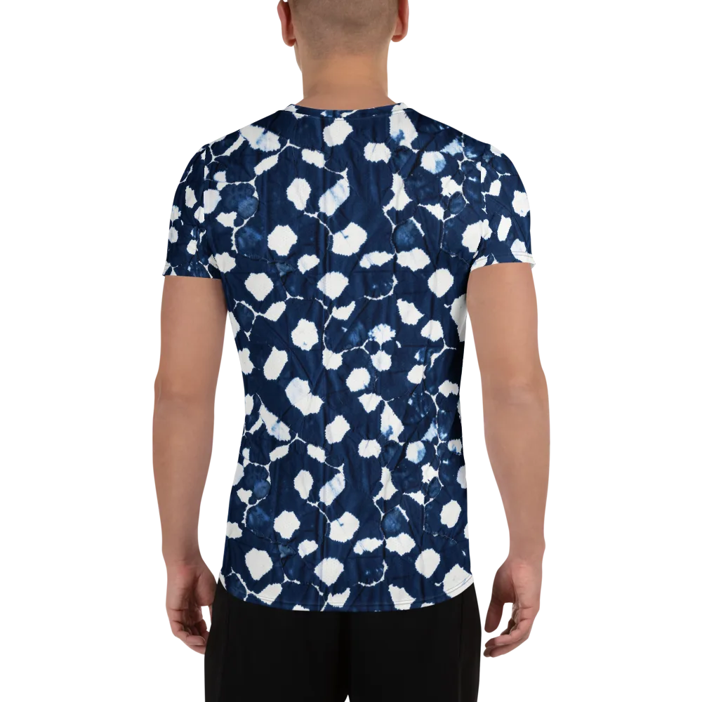 Shibori Midnight on Men's Athletic T-Shirt — Back