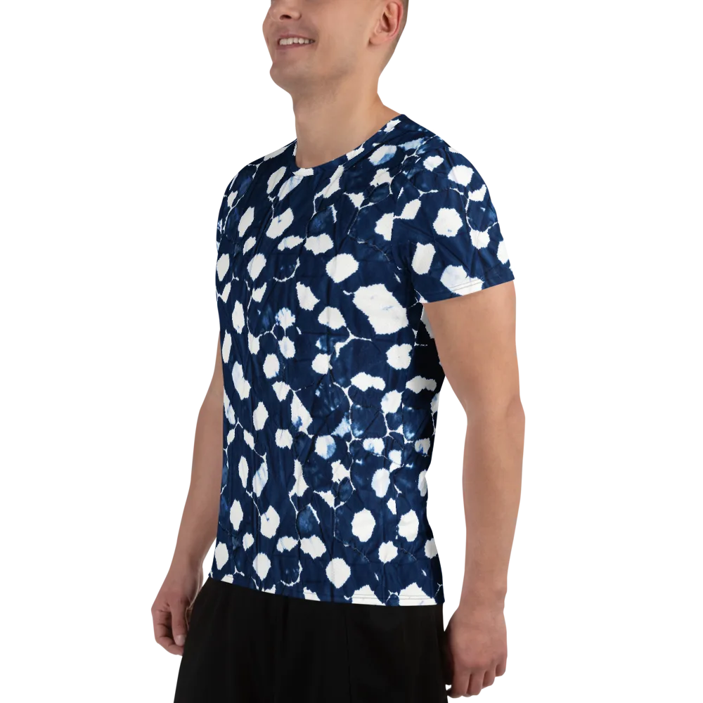 Shibori Midnight on Men's Athletic T-Shirt — Left