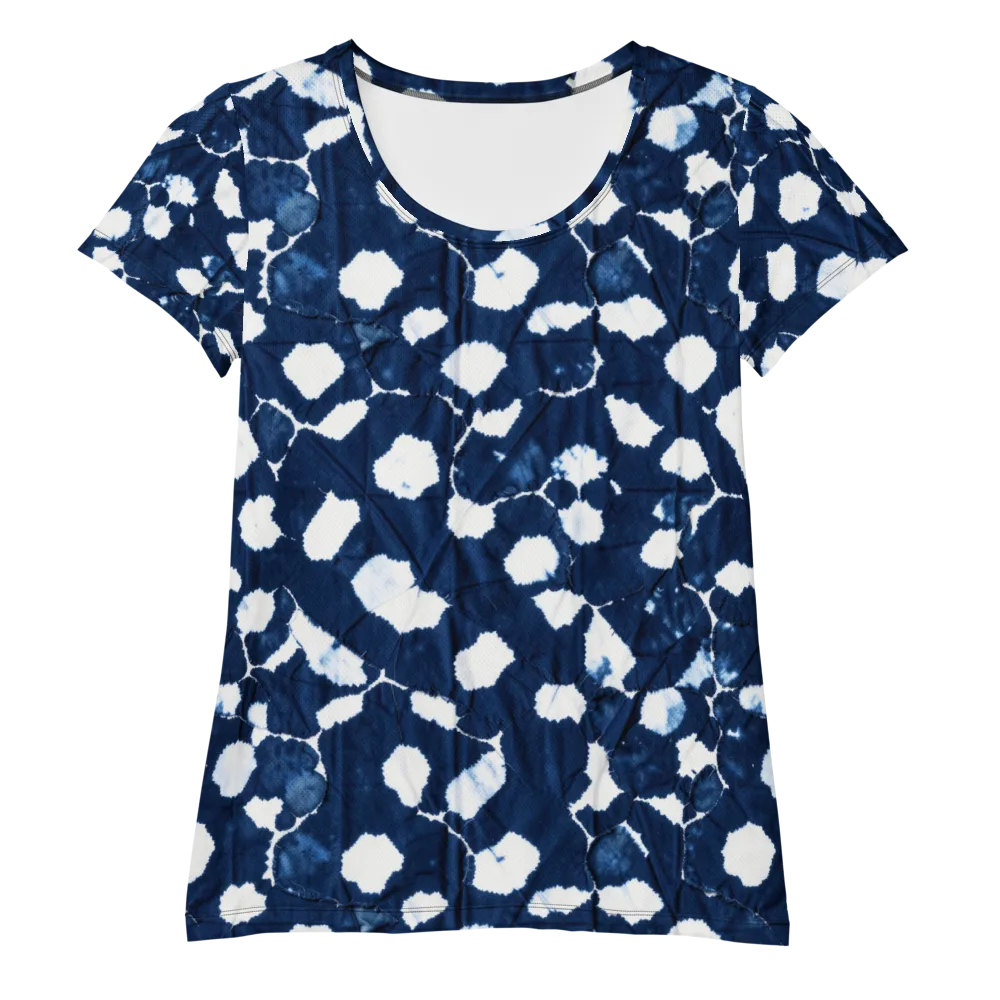 Shibori Midnight on Women's Athletic T-Shirt — Front