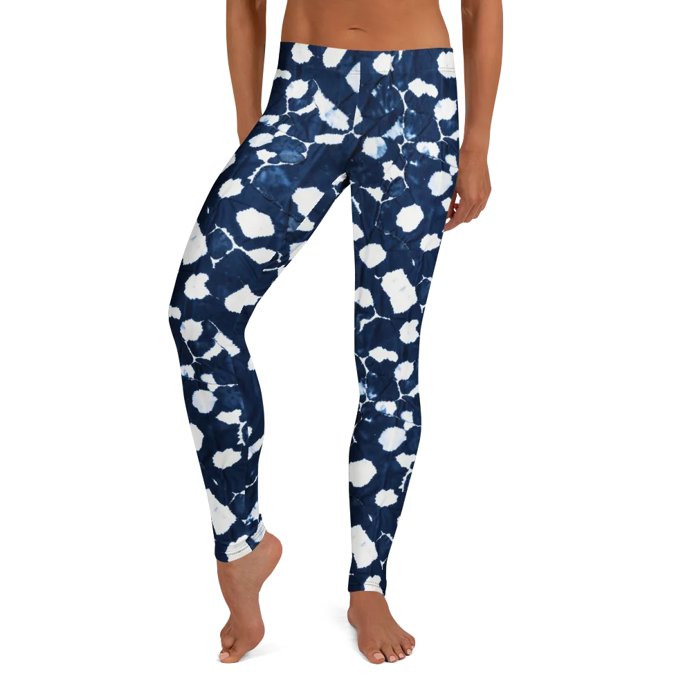 Shibori Midnight on Leggings — Front