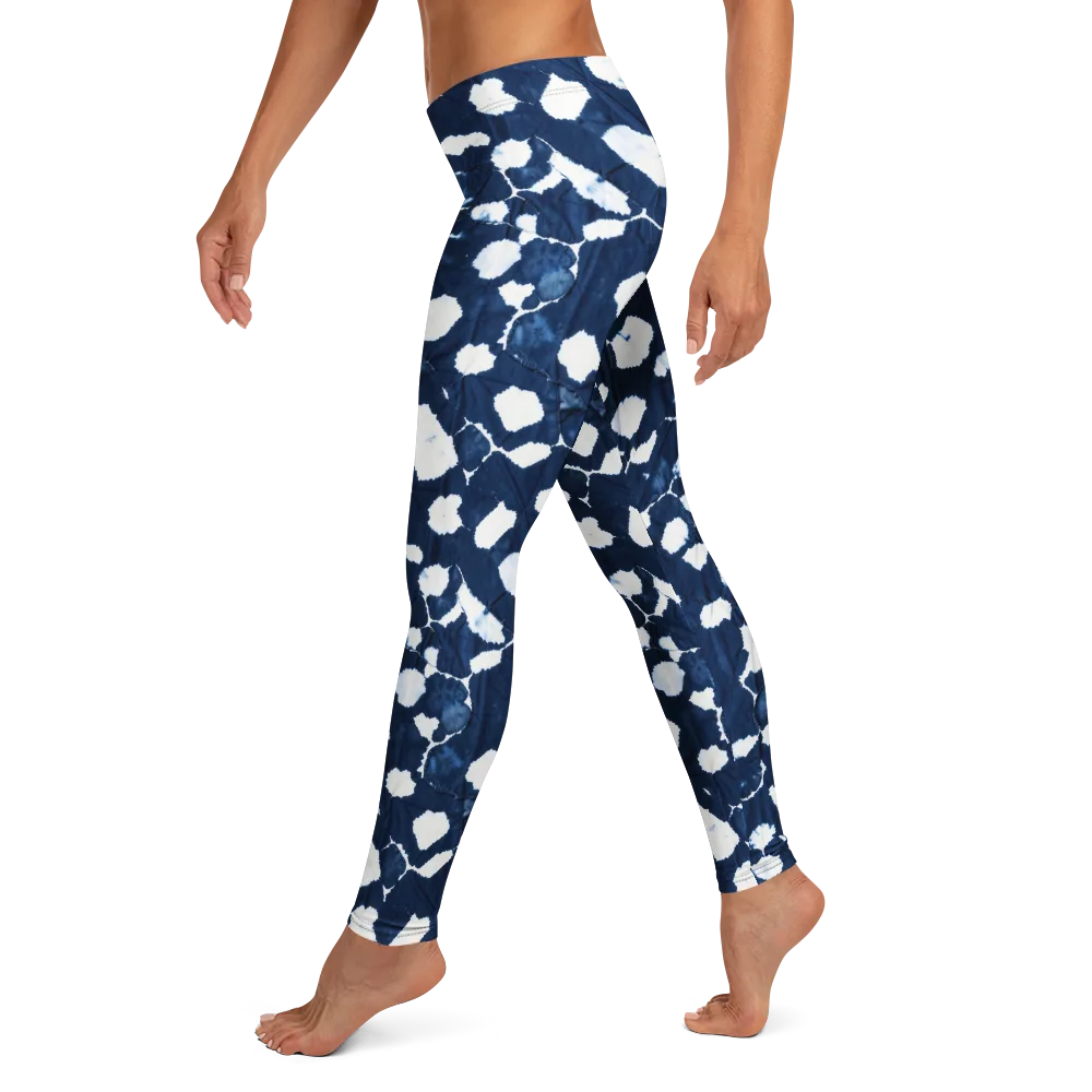 Shibori Midnight on Leggings — Left