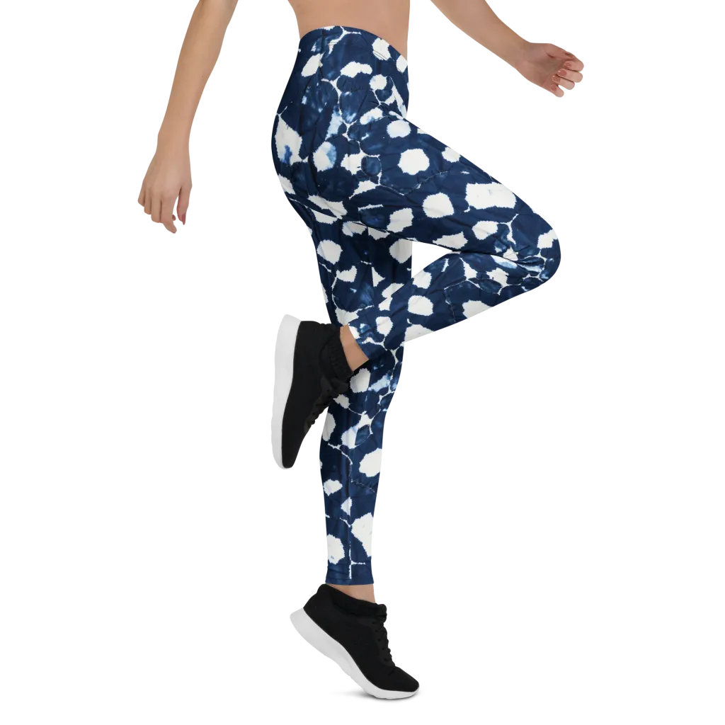 Shibori Midnight on Leggings — Right
