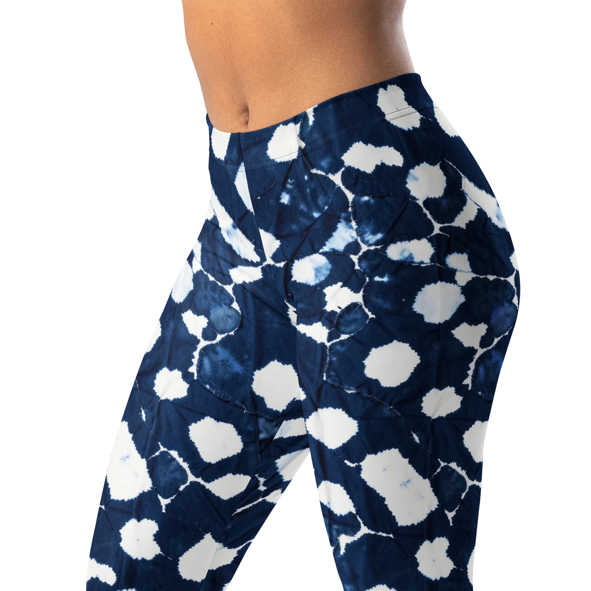 Shibori Midnight on Leggings — Left Front