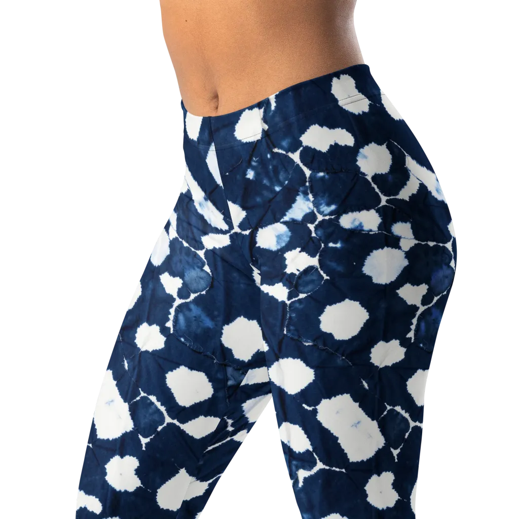 Shibori Midnight on Leggings — Left Front