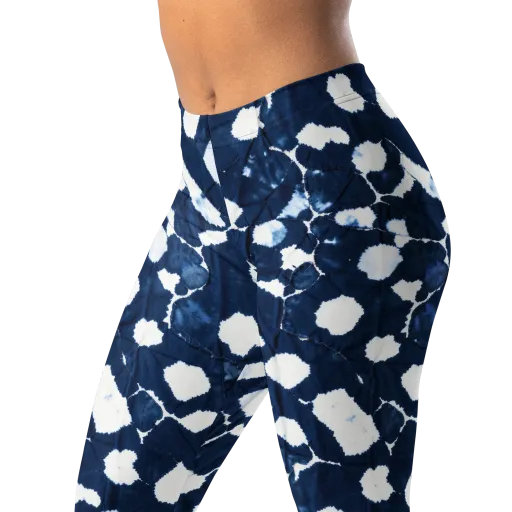Shibori Midnight on a Leggings