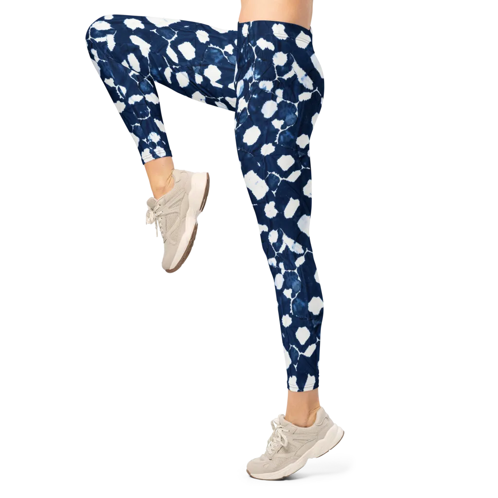 Shibori Midnight on Leggings — Left