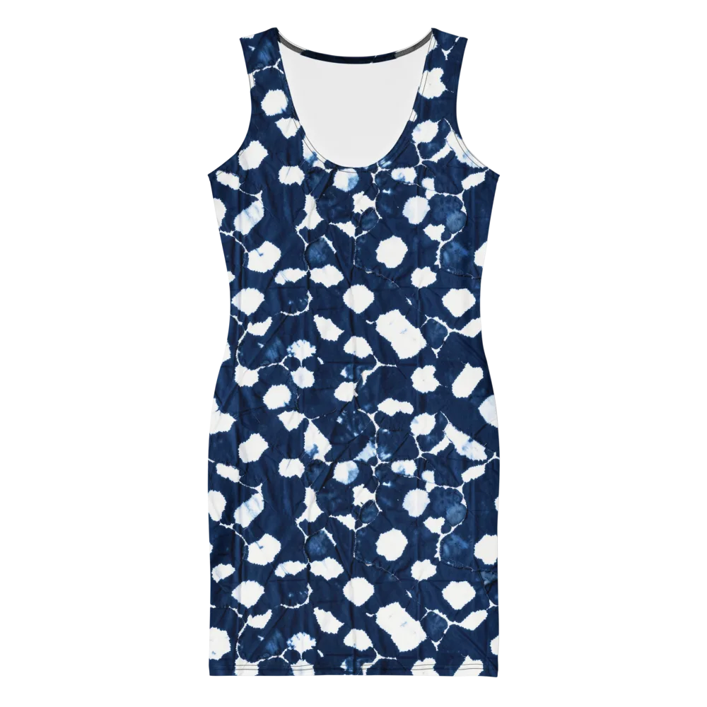 Shibori Midnight on Bodycon Dress — Front