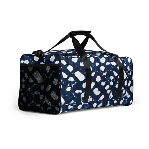 Shibori Midnight on a Duffle Bag