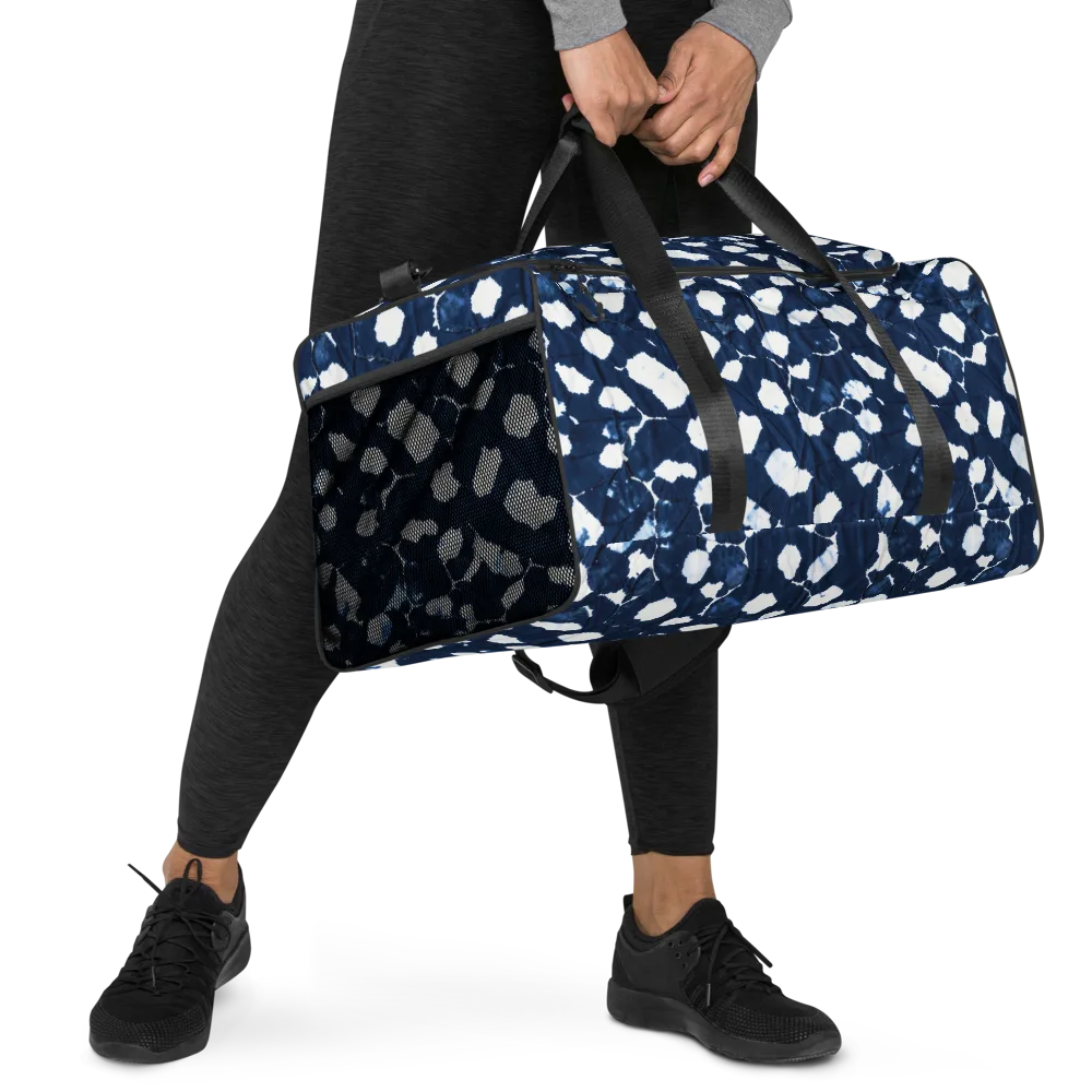 Shibori Midnight on Duffle Bag — Right Front