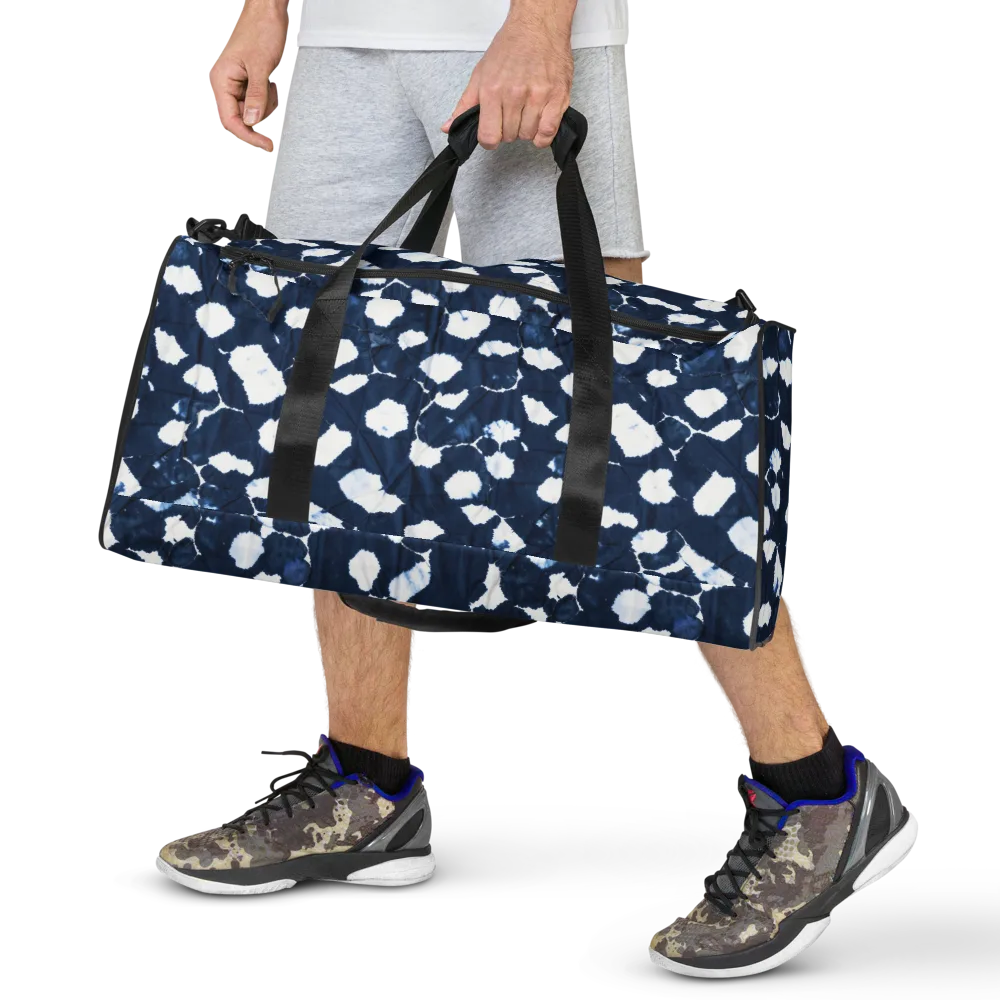 Shibori Midnight on Duffle Bag — Front