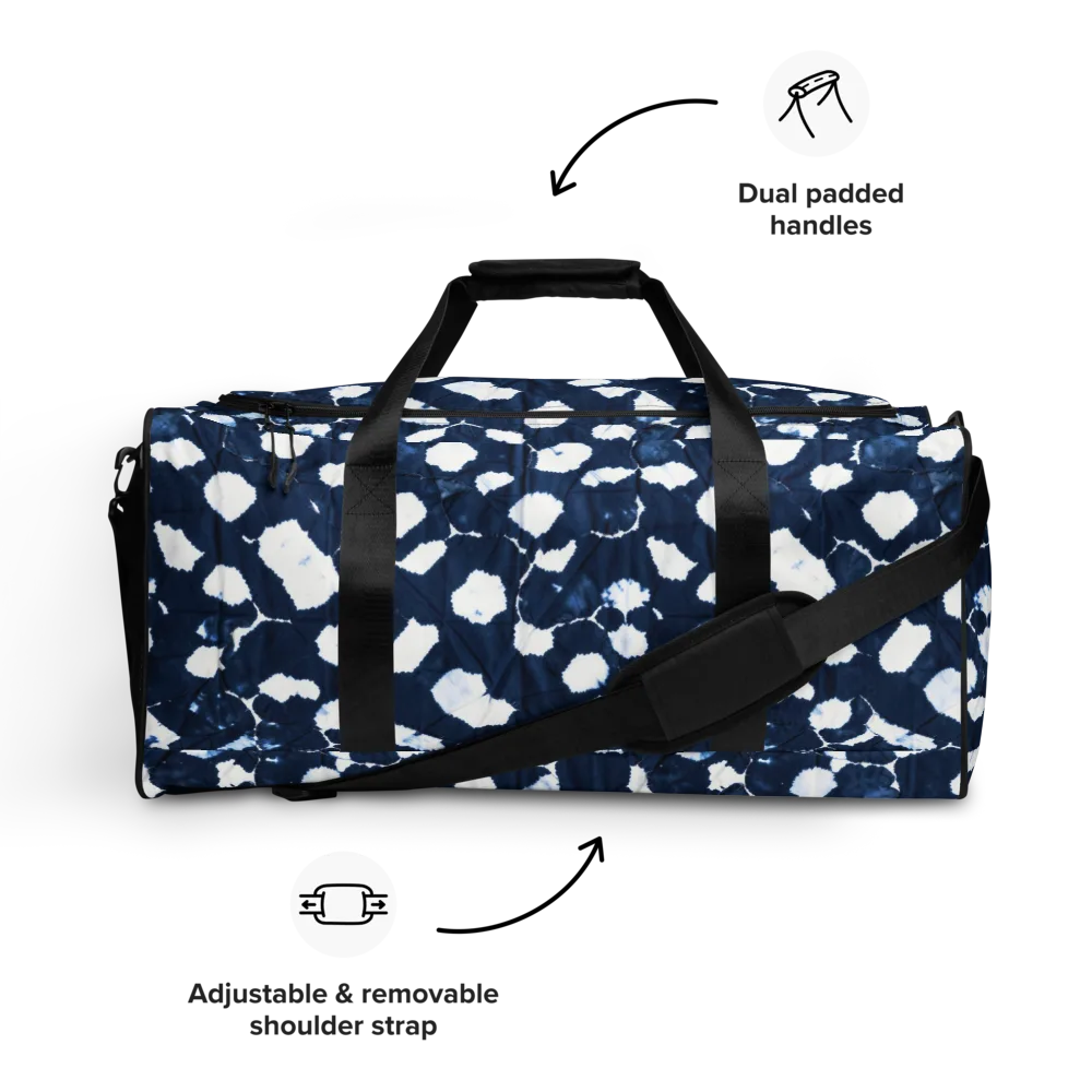 Shibori Midnight on Duffle Bag — Front