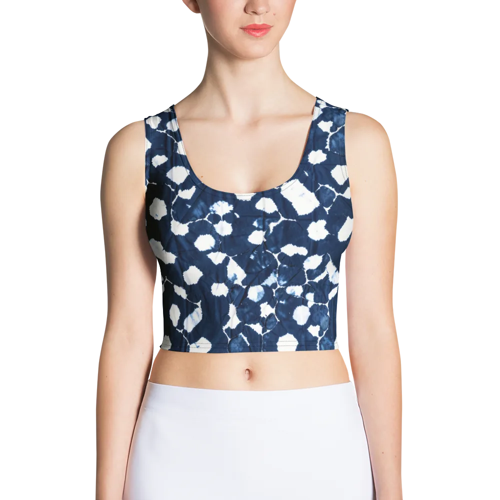 Shibori Midnight on Crop Top — Front