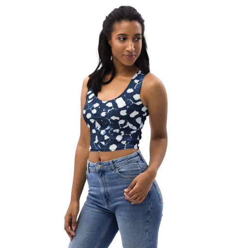Shibori Midnight on a Crop Top