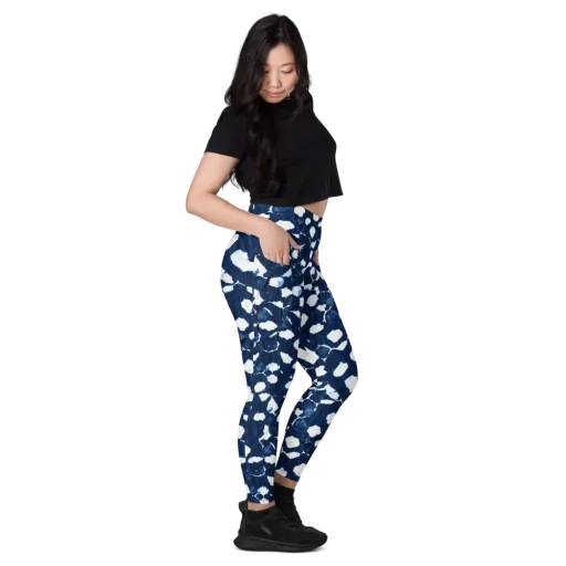 Shibori Midnight on a Leggings with Pockets
