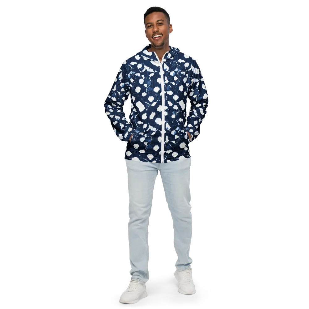 Shibori Midnight on Men's Windbreaker — Front
