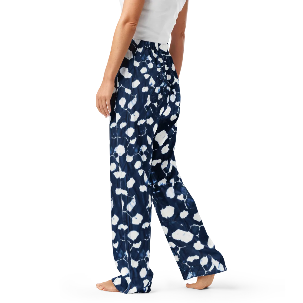 Shibori Midnight on Women's Pajama Pants — Left