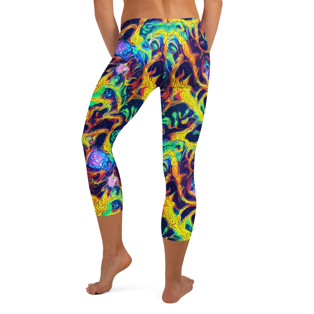 Fever Dream Galaxy on Capri Leggings — Back