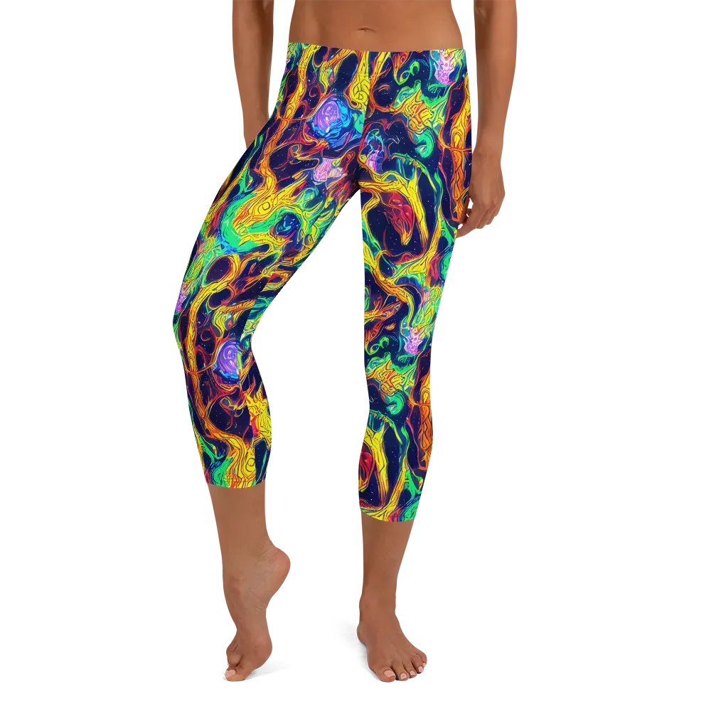 Fever Dream Galaxy on Capri Leggings — Front