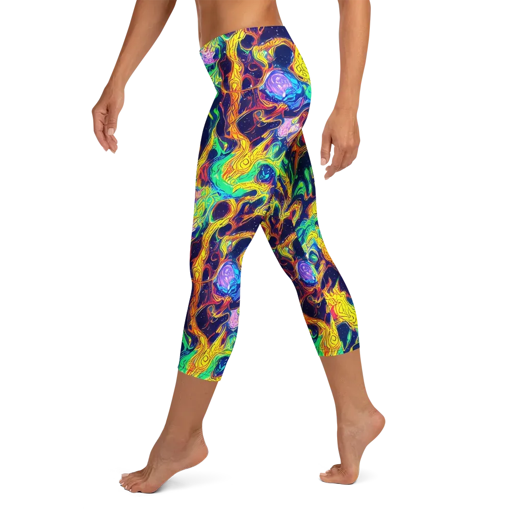 Fever Dream Galaxy on Capri Leggings — Left