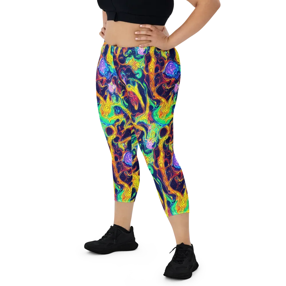 Fever Dream Galaxy on Capri Leggings — Front