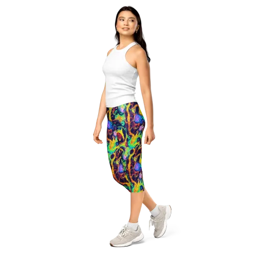 Fever Dream Galaxy on a Capri Leggings