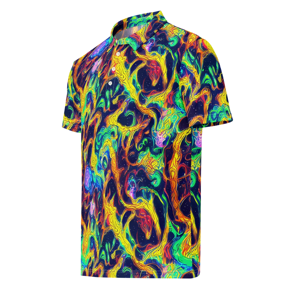 Fever Dream Galaxy on Men's Slim Fit Polo Shirt — Left Front