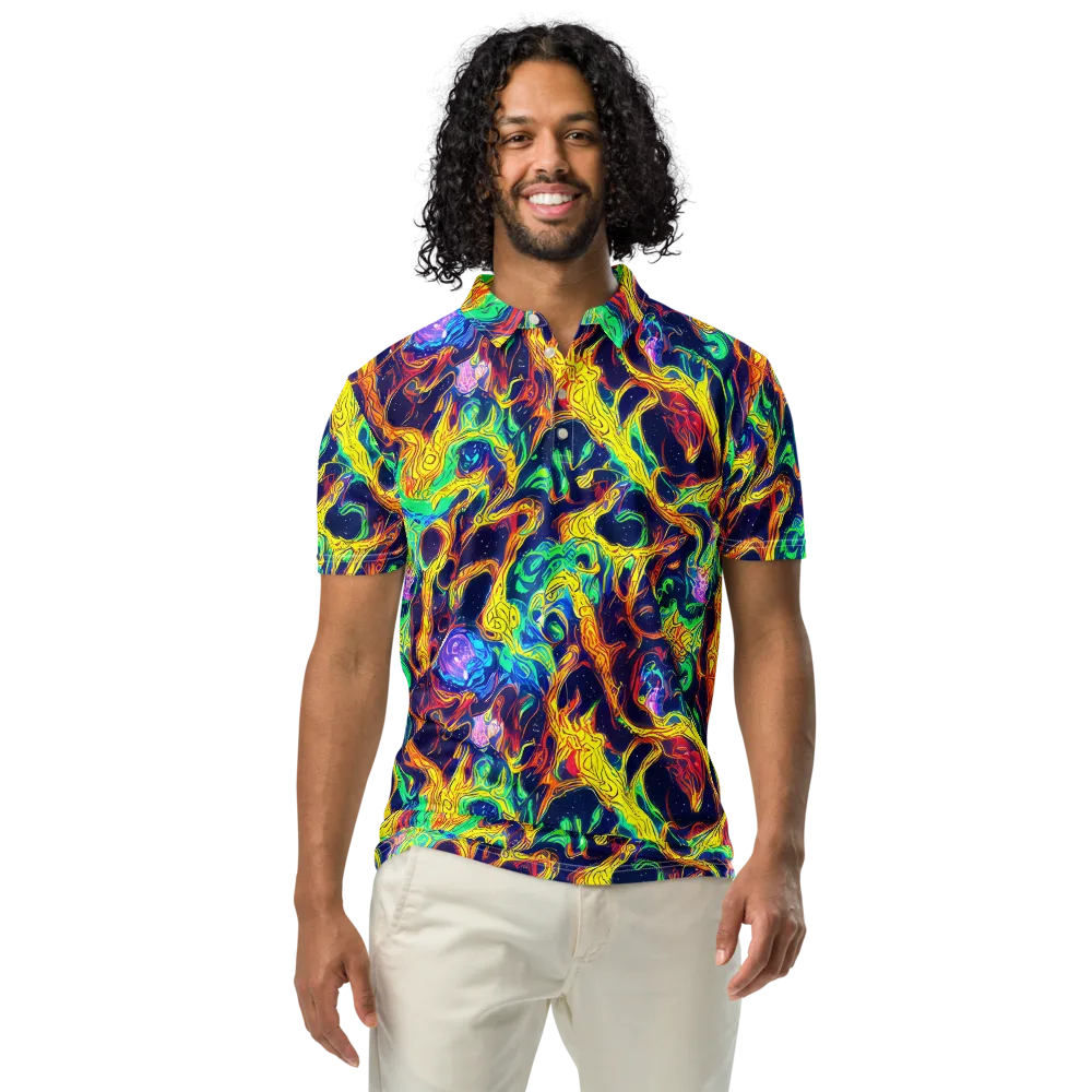 Fever Dream Galaxy on Men's Slim Fit Polo Shirt — Front