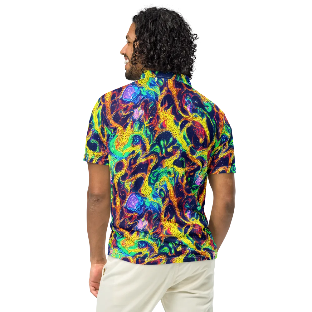 Fever Dream Galaxy on Men's Slim Fit Polo Shirt — Back