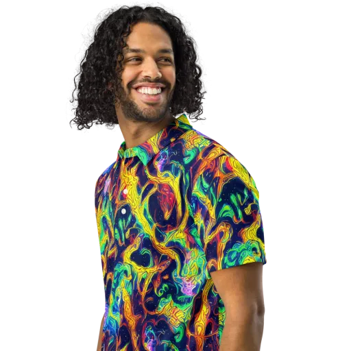 Fever Dream Galaxy on a Men's Slim Fit Polo Shirt
