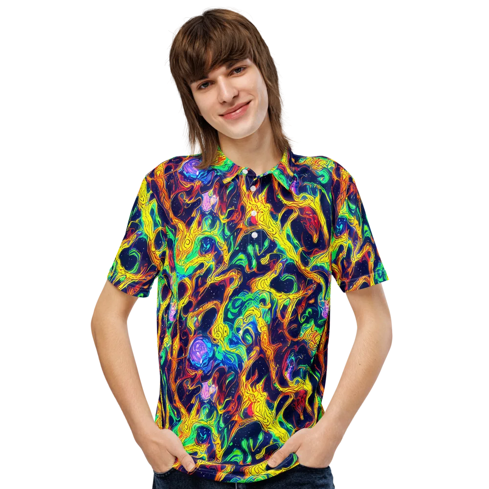 Fever Dream Galaxy on Men's Slim Fit Polo Shirt — Front