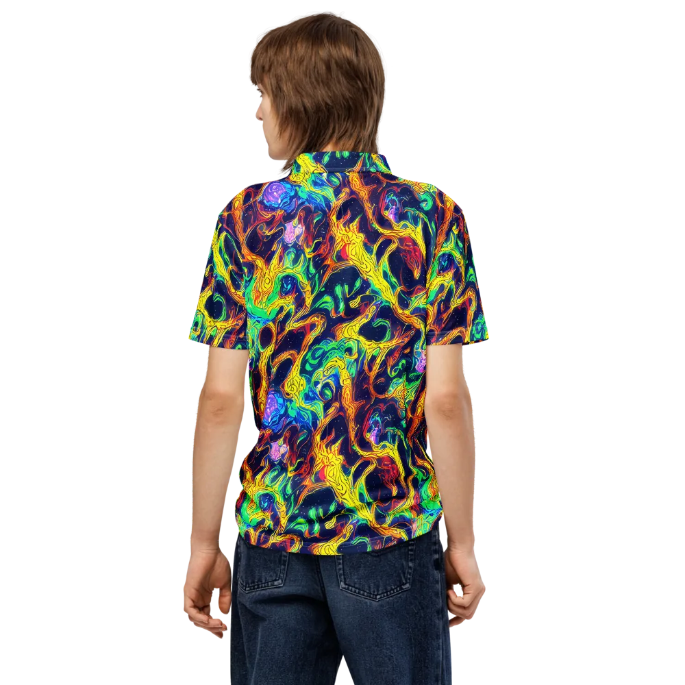 Fever Dream Galaxy on Men's Slim Fit Polo Shirt — Back