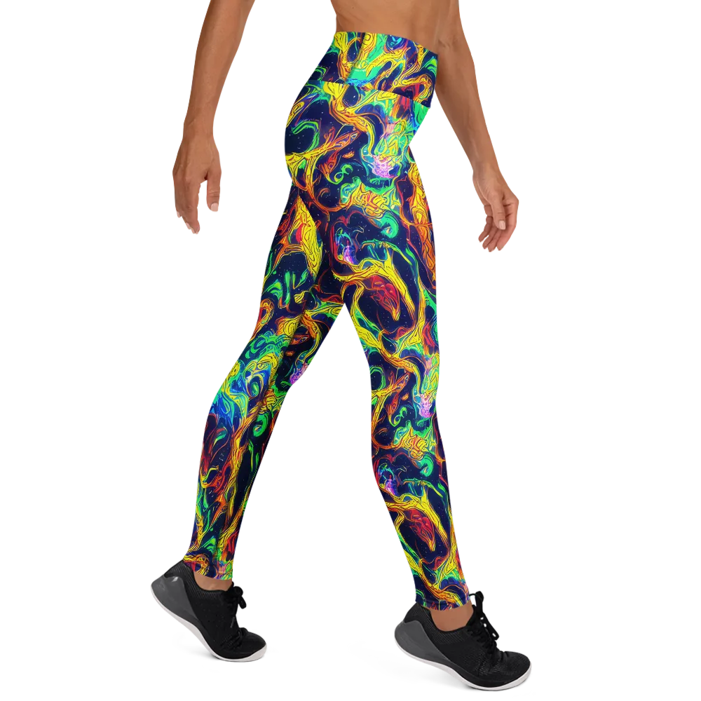 Fever Dream Galaxy on Yoga Leggings — Right