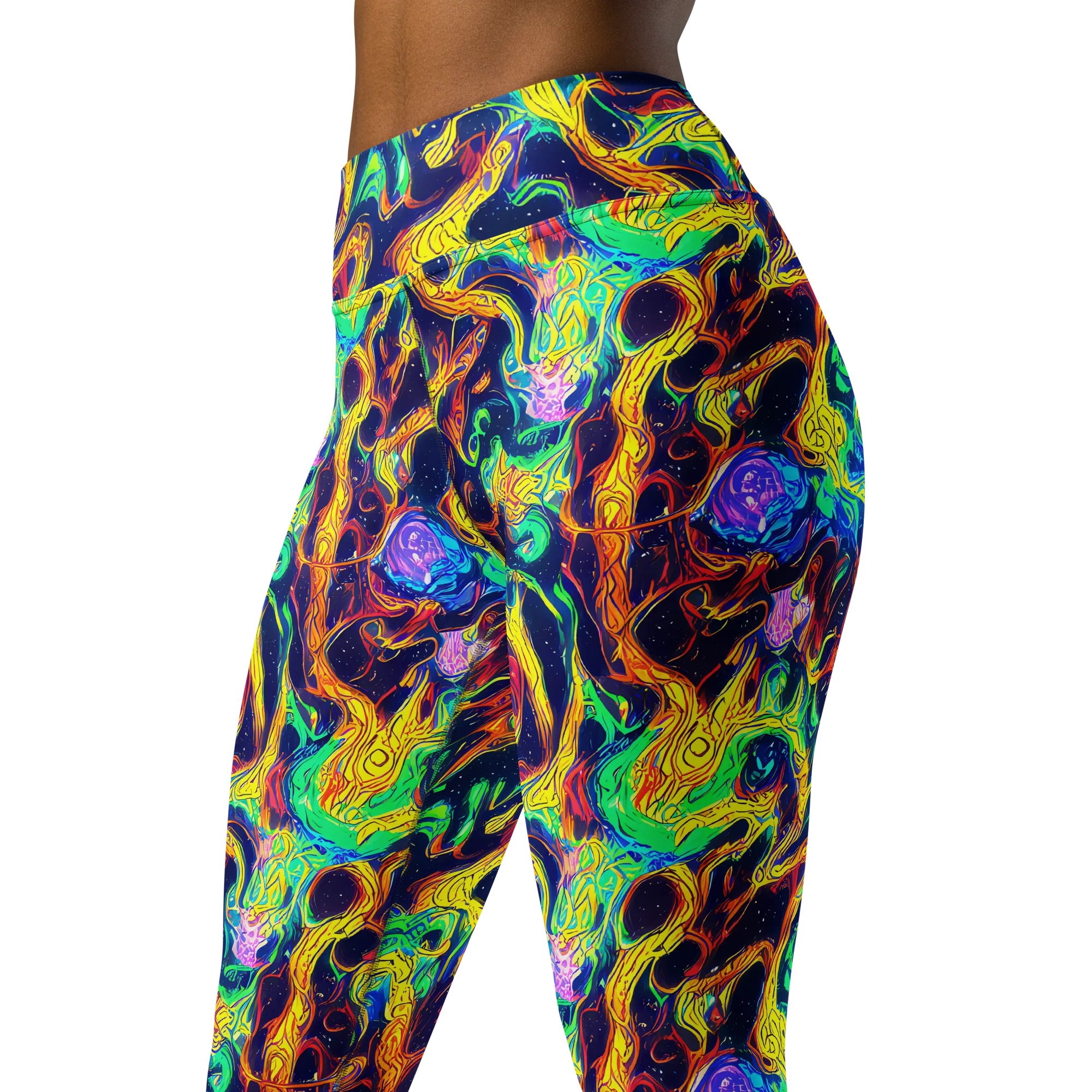 Fever Dream Galaxy on Yoga Leggings — Left Front