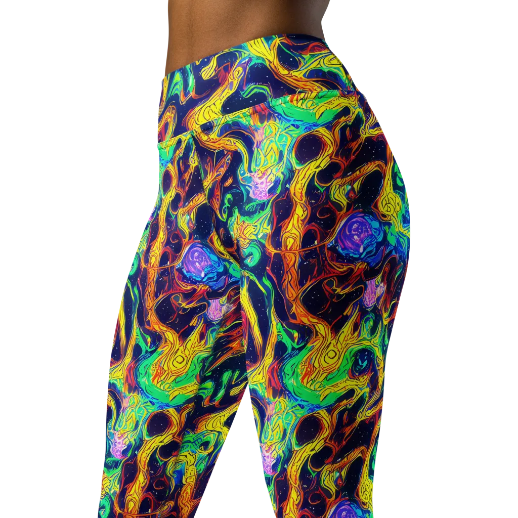 Fever Dream Galaxy on Yoga Leggings — Left Front
