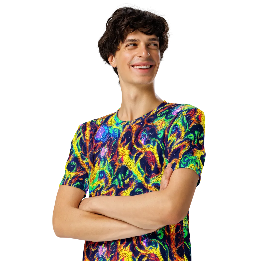 Fever Dream Galaxy on Men's Crew Neck T-Shirt — Left Front