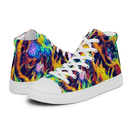Fever Dream Galaxy on a Men's High Top Canvas Shoes