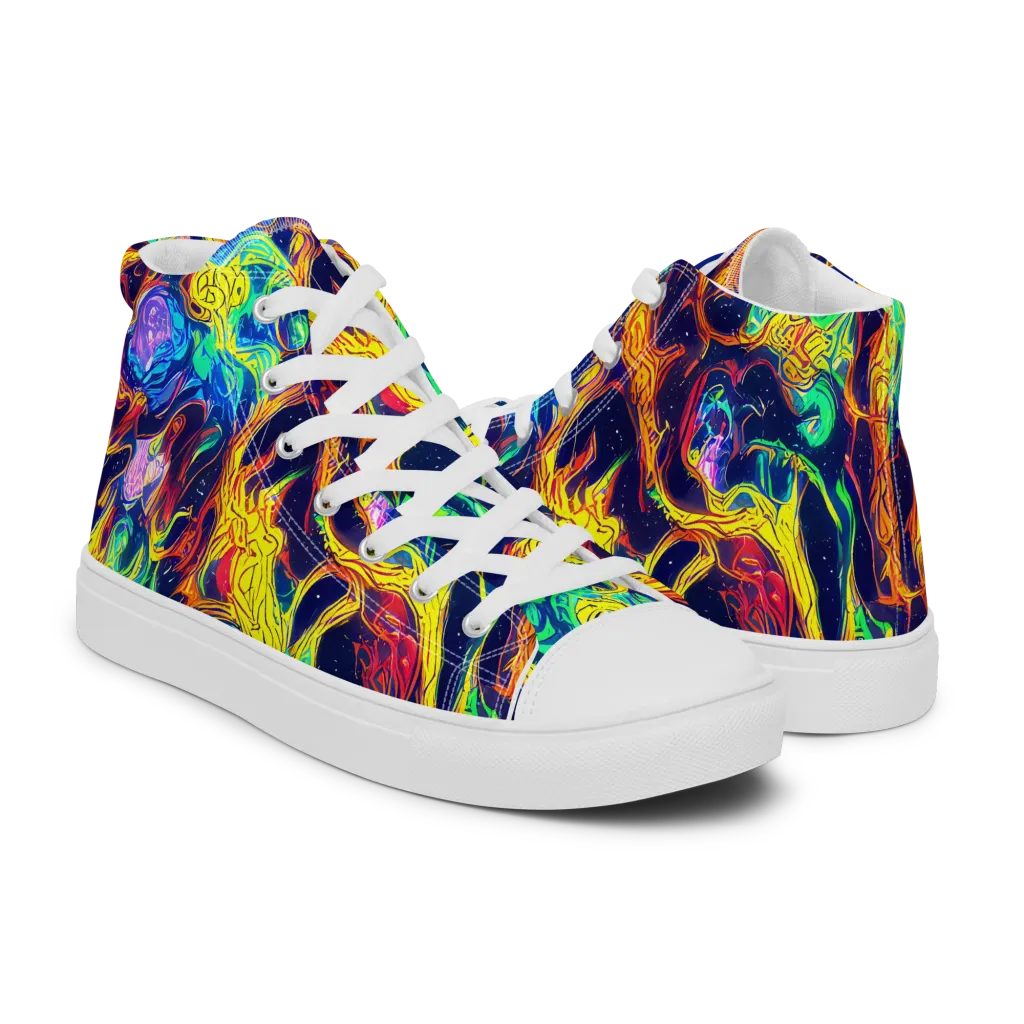 Fever Dream Galaxy on Men's High Top Canvas Shoes — Right