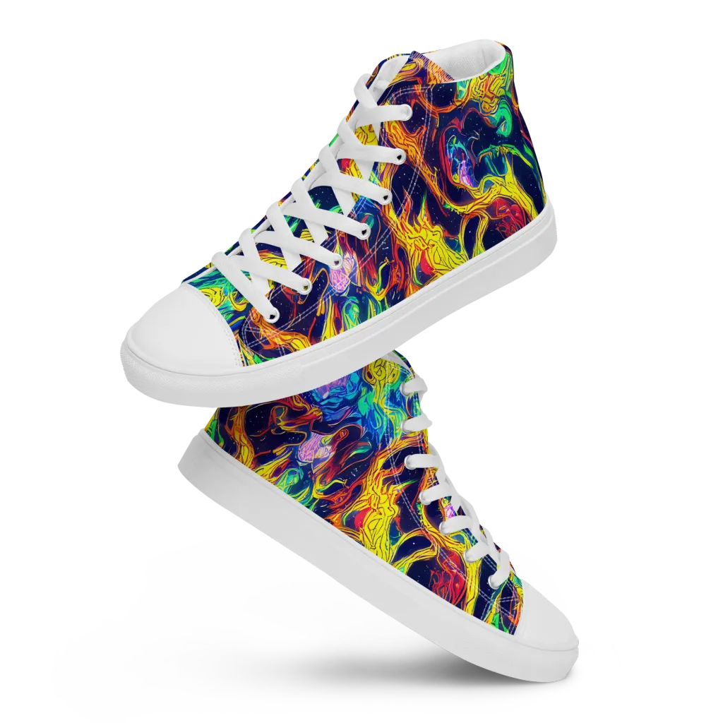Fever Dream Galaxy on Men's High Top Canvas Shoes — Front