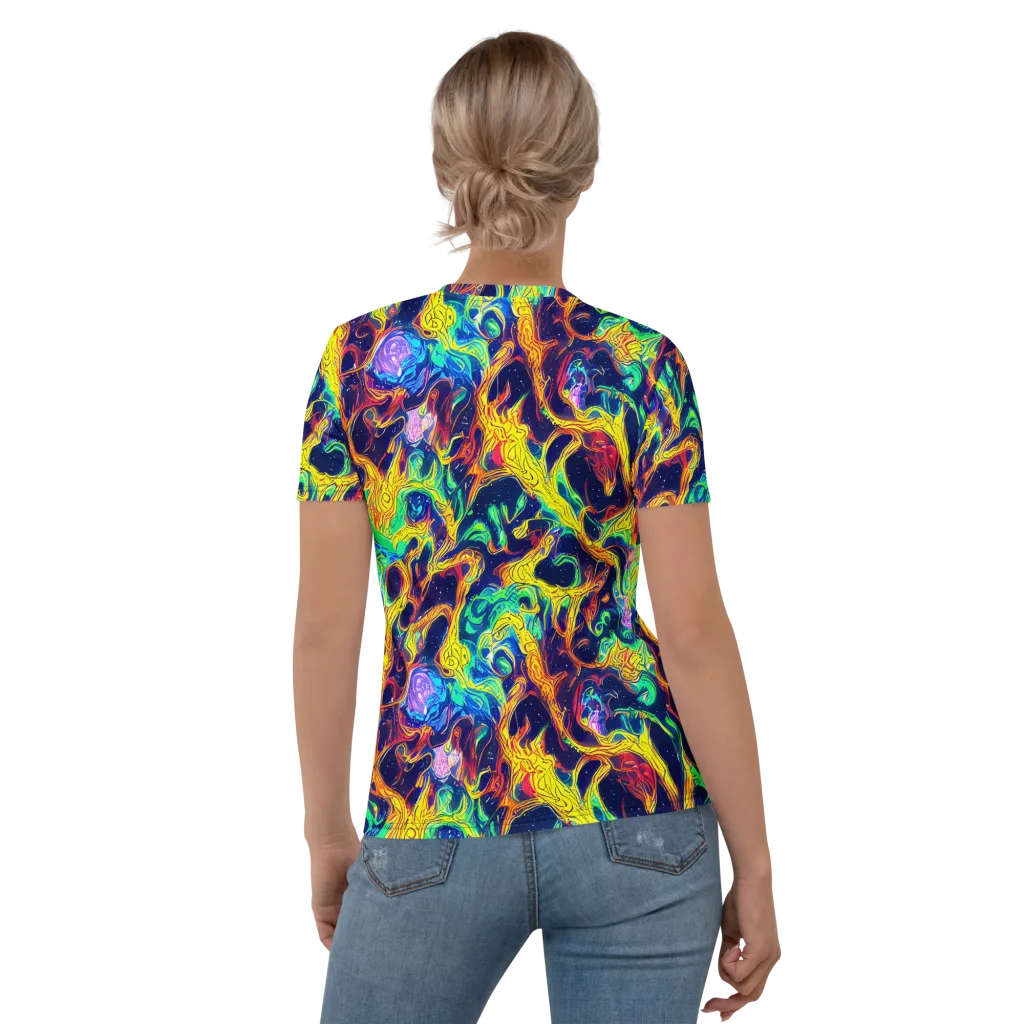 Fever Dream Galaxy on Women's Crew Neck T-Shirt — Back