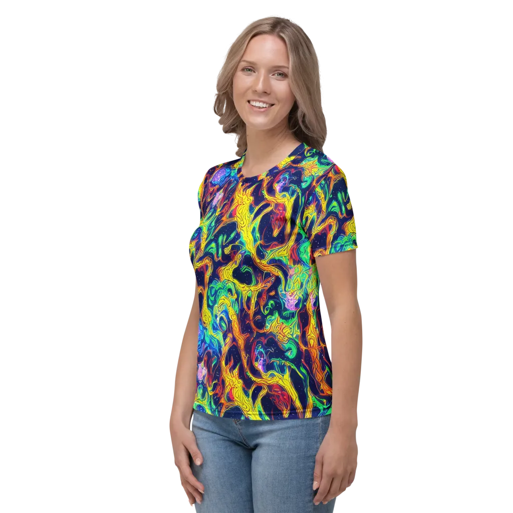 Fever Dream Galaxy on Women's Crew Neck T-Shirt — Left