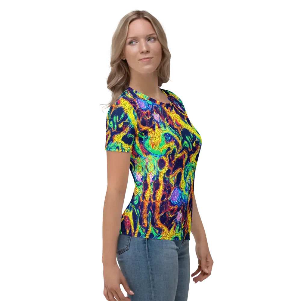Fever Dream Galaxy on Women's Crew Neck T-Shirt — Right